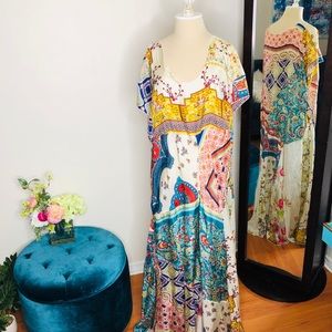 Johnny Was silk maxi dress 1X XXL brand new